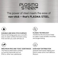 Karaca Plasma Steel 3Ply Non-Stick Induction Frying Pan, 28cm, Silver