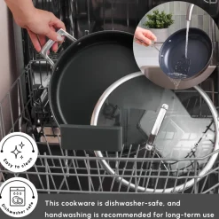 Karaca Plasma Steel 3Ply Non-Stick Induction Shallow Casserole, 28cm, Silver