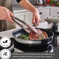 Karaca Plasma Steel 3Ply 7-Piece Non-Stick Induction Cookware Set, Silver