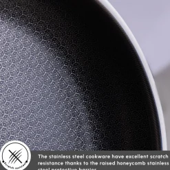 Karaca 5Ply PowerSteel 7-Piece 316+ Stainless Steel Induction Cookware Set, Silver