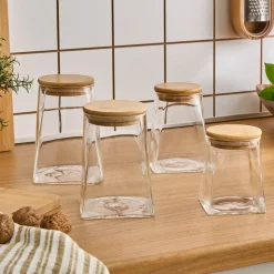 Karaca Prism 4-Piece Storage Container, Transparent