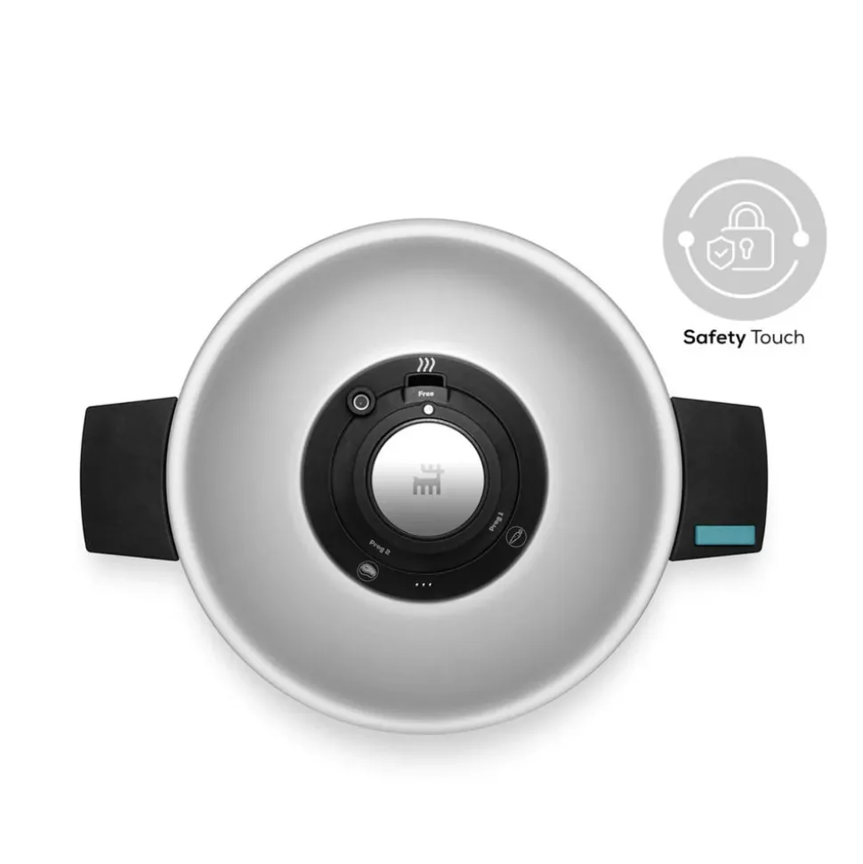 Karaca Quick and Safe 2-Piece Stainless Steel Induction Pressure Cooker Set, 4L+6L, Black Silver