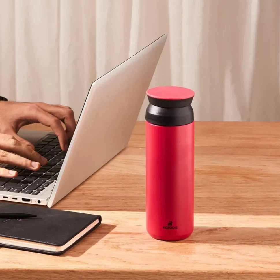 Karaca Rainbow Leak-Proof Stainless Steel Flask, 500ml, Red