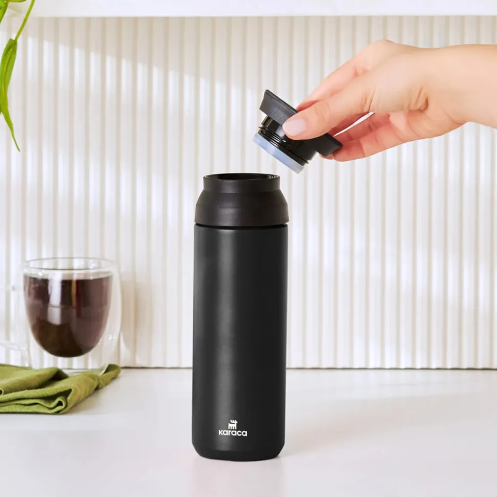 Karaca Rainbow Leak-Proof Stainless Steel Flask, 500ml, Black