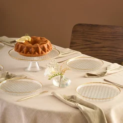 Karaca Rattan 7-Piece Serveware Set for 6 People, Gold