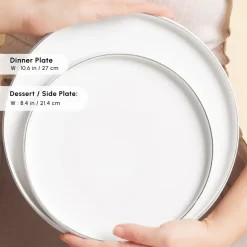 Karaca Red Carpet Collection Stream Bone China New Sunset 59-Piece Dinner Set for 12 People, Platinum White
