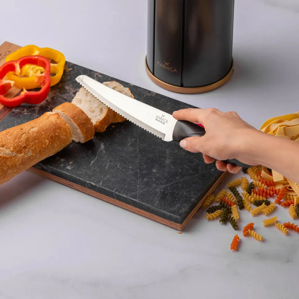 Karaca Retro 5 Piece Knife Block Set, Anthracite