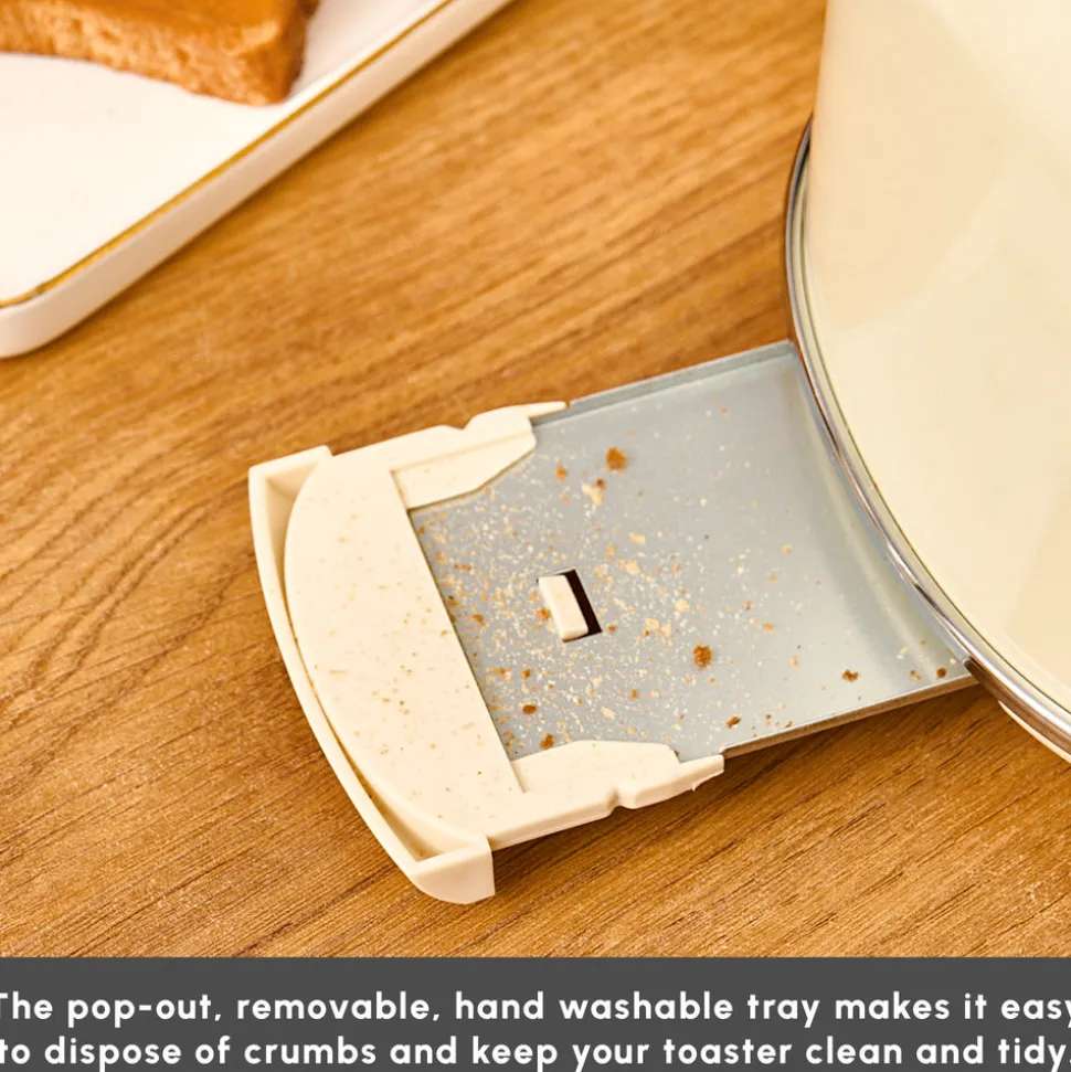 Karaca Retro 2-Slice Toaster, 815W, Cream