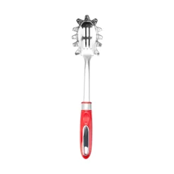 Karaca Retro Stainless Steel Pasta Spoon, Red Silver