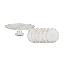 Karaca Rim 7-Piece Serweare Set for 6 People, Gold