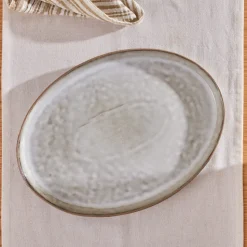 Karaca Rixton Ceramic Serving Platter, 42,6cm, Beige