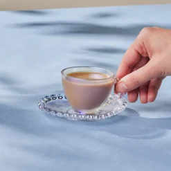 Karaca Rory Glass Espresso Turkish Coffee Cup, 80ml, Transparent