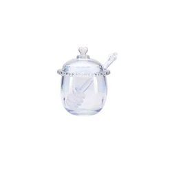 Karaca Rory Glass Honey Pot, 9cm, Transparent