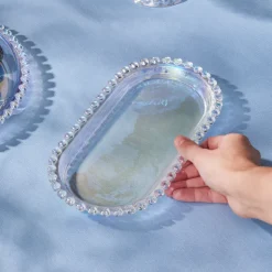 Karaca Rory Glass Serving Platter, 25cm, Transparent
