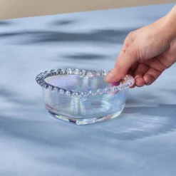 Karaca Rory Heart Glass CerealSoup Bowl, 13cm, Transparent