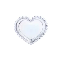 Karaca Rory Heart Glass CerealSoup Bowl, 13cm, Transparent