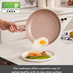 Karaca Rosegold Biogranite 12-Piece Induction Cookware Set, Rose Gold