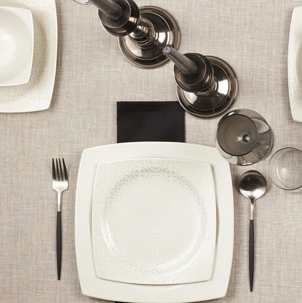 Karaca Royal Lace 24-Piece Porcelain Dinner Set for 6 People, White