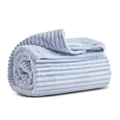 Karaca Ruby Stripe Wellsoft Blanket, Double, Blue