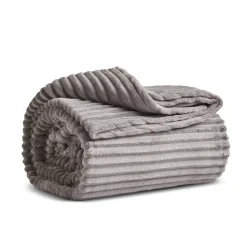 Karaca Ruby Stripe Wellsoft Blanket, Single, Grey