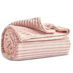 Karaca Ruby Stripe Wellsoft TV Blanket, 130x150cm, Pink