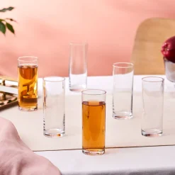 Karaca Saki 6-Piece Highball Glass Set, 195ml, Transparent