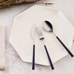 Karaca Salzburg Stainless Steel Table Fork, 21cm, Indigo Silver