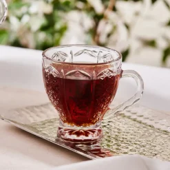 Karaca Seda 6-Piece Glass Tea Cup Set, 180ml, Transparent