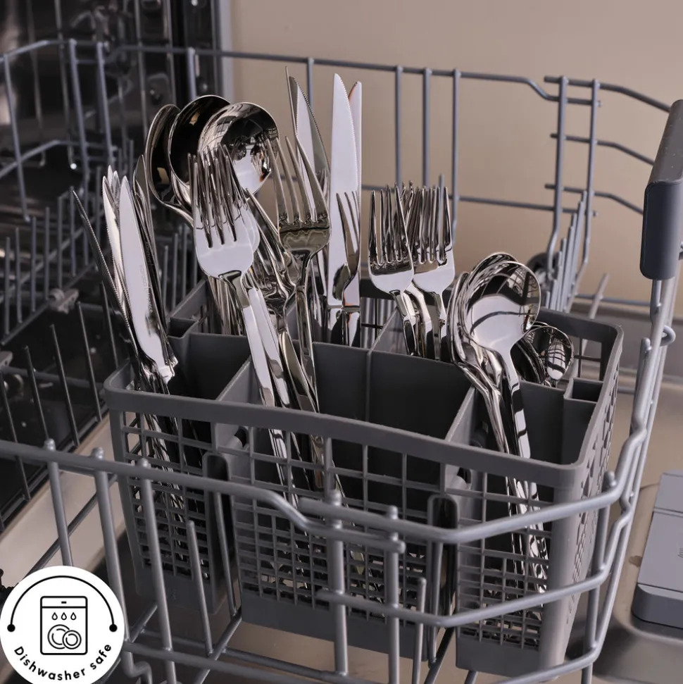 Karaca Sedir 84-Piece Stainless Steel Cutlery Set for 12 People, Silver