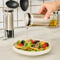 Karaca Stellum 3 Piece Glass Oil and Vinegar Bottle Set, Inox