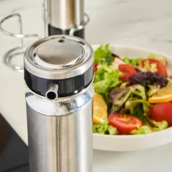 Karaca Stellum 3 Piece Glass Oil and Vinegar Bottle Set, Inox