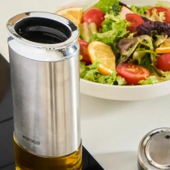 Karaca Stellum 3 Piece Glass Oil and Vinegar Bottle Set, Inox