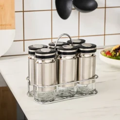 Karaca Stellum 6-Piece Spice Jar Set, Inox