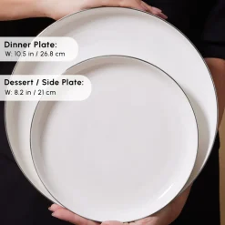 Karaca Stream Bone China Favaro 53-Piece Dinner Set for 12 People, Platin