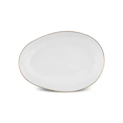 Karaca Stream Bone China Middle 53-Piece Dinner Set for 12 People, Gold
