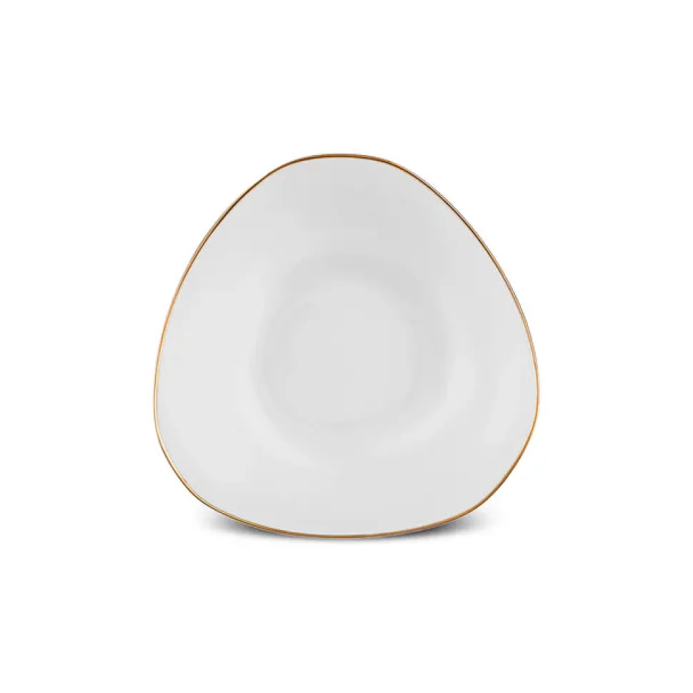 Karaca Stream Bone China Middle 53-Piece Dinner Set for 12 People, Gold