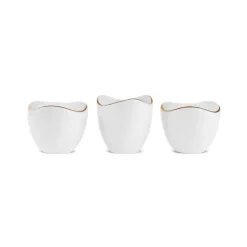 Karaca Stream Bone China Middle 53-Piece Dinner Set for 12 People, Gold