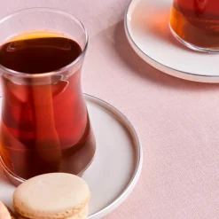 Karaca Streamline Saturn 12-Piece Turkish Tea Set for 6 People, Platin