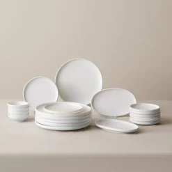 Karaca Stream Pure Cordelia 20-Piece Porcelain Serveware Set for 6 People, White