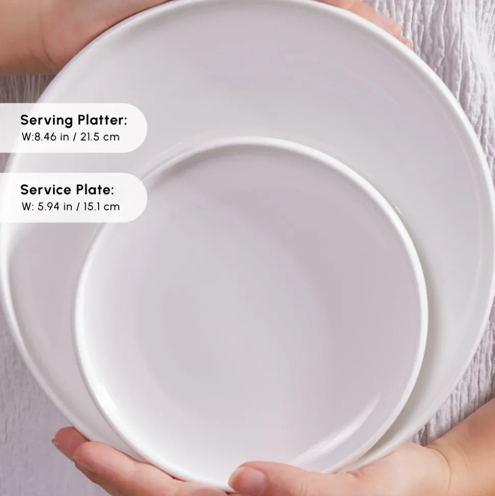 Karaca Stream Pure Cordelia 20-Piece Porcelain Serveware Set for 6 People, White