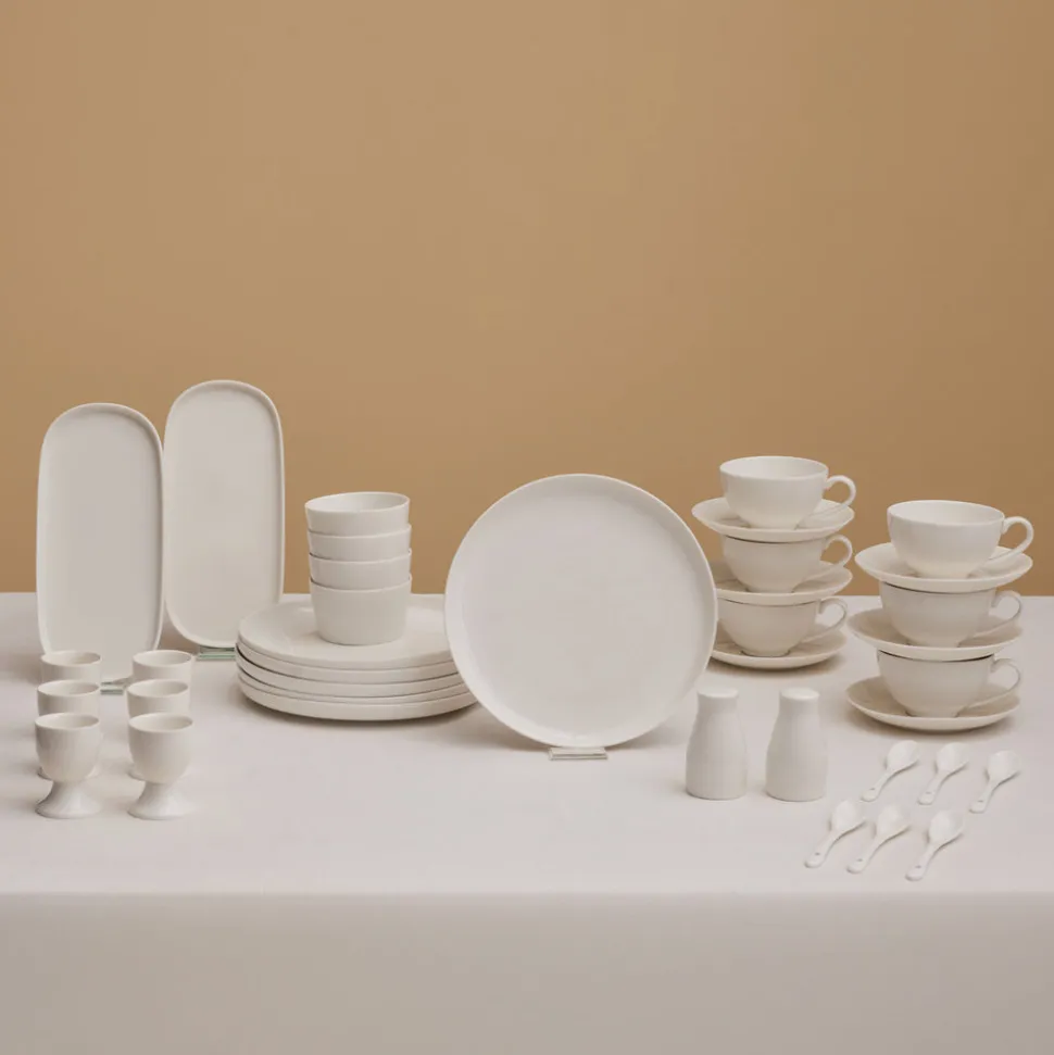 Karaca Stream Pure Favaro 38-Piece Serveware Set for 6 People, White