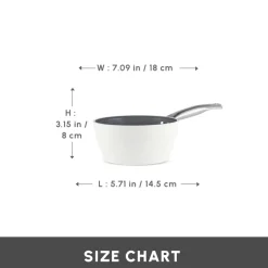Karaca Swiss Crystal Almond Cream Non-Stick Induction Stainless Steel Handle Sauce Pan, 18cm, Cream