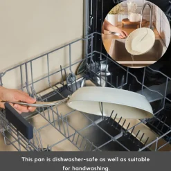 Karaca Swiss Crystal Almond Cream Non-Stick Induction Stainless Steel Handle Sauce Pan, 14cm, Cream