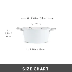 Karaca Swiss Crystal Almond Cream Non-Stick Induction Stainless Steel Handle Casserole & Lid, 24cm, Cream