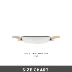 Karaca Swiss Crystal Non-Stick Induction Shallow Pan, 20cm, Creamy
