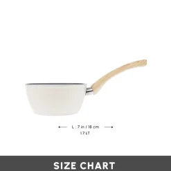 Karaca Swiss Crystal Non-Stick Induction Saucepan, 18cm, Creamy