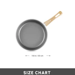 Karaca Swiss Crystal Non-Stick Induction Frying Pan, 30cm, Creamy