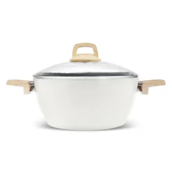 Karaca Swiss Crystal Non-Stick Induction Stockpot with Lid, 20cm, Creamy