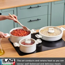 Karaca Swiss Crystal Valenti Ceramica 7-Piece Non-Stick Induction Cookware Set