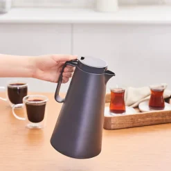 Karaca Thermoglass Lina Leak-Proof Flask, 1L, Black